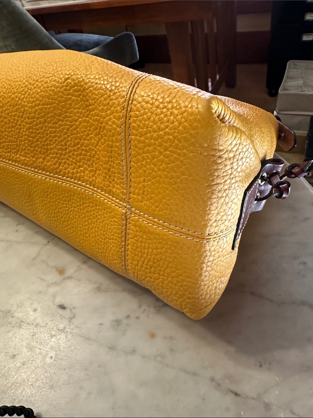 Dooney & Bourke Mustard Yellow Leather Shoulder Bag - like new! - Picture 13 of 13